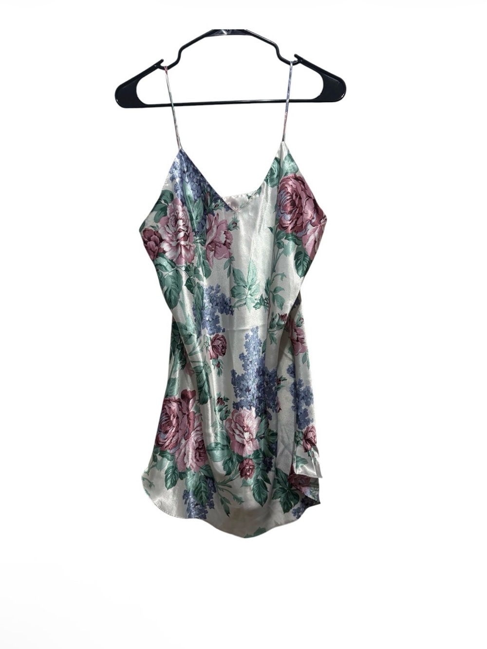 Vintage Floral Satin Slip chemise